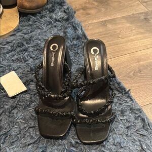 Charles & Keith Black Strappy Heels